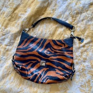 Dooney and Bourke Vintage Tiger Stripe Bag orange black Charm